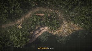 Riverbank [37x21] — free animated battle map (day & night, with and without the dock)