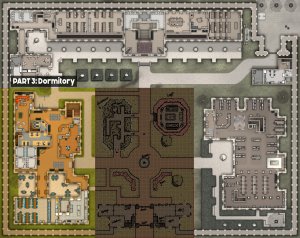 They said to meet at the pool from their dormitory at 3am in the morning, I wonder what they might want... a day at the University | Part 3: The Dormitory [26x43, ground floor & basement]