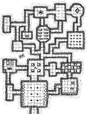 Hand drawn generic dungeon map