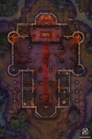 Ravaged Church Battle Map 20x30