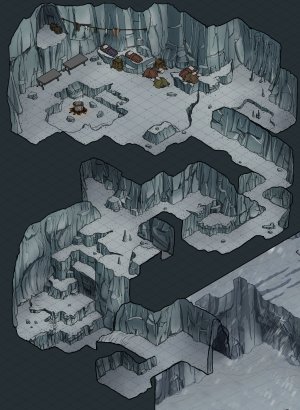 Ice Cliffs and Cave [52x40 ext] [30x41 int]
