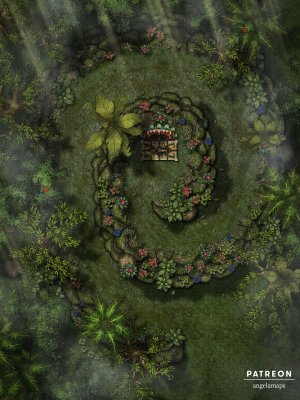 Jungle Sacrifice [battlemap] from Angela Maps - 2 versions! [animated] [art]
