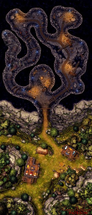 Spider Infested Mine 30x70 battle map