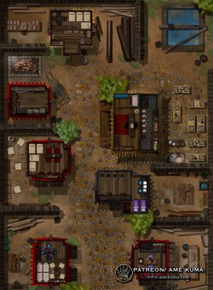 Woodcarver's District Interior [44 x 60] [OC] [Hand Drawn]