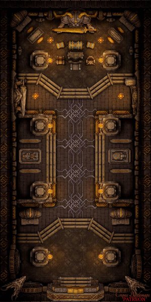 Dwarven Throne Room 15x30 battle map