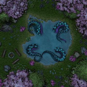 Tentacle Combat & Not Suspicious Lake | Day & Night (Night Encounter) [OC]