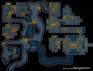Lost Mines of Barovia: Stoneweir Conduit - 34x26 Battlemap (Gothic Redbrand Hideout Reimagining)