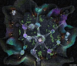 Oh, goodie. Webs. That's never a bad sign. (LAIR OF THE PHASE SPIDERS, 35x30 - free day & night maps, plus 1000+ more free!)