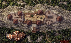 The Skybound Fortress 58x35 battle map (2 variants)