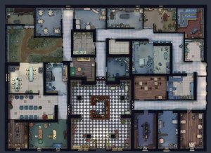 Mental Asylum (44x32) battle map – a dungeon from the modern age