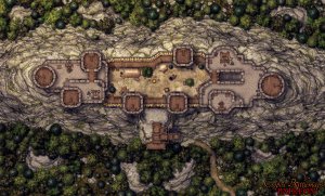 The Skybound Fortress 58x35 battle map (2 variants)