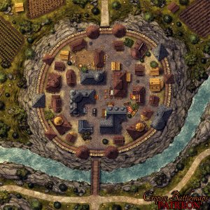 Fortified Village 58x58 battle map