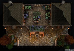 THE HAMLET (23x16) - In such a small and remote place, crime and punishment is dealt with at the local level. Murderhobos beware. (Free day & night maps plus over 1,250 more free maps!)