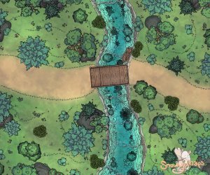 [30x25] Forest Path With River Day