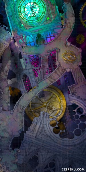 Chrono Chaos Ruins | A Czepeku Battlemap! [28x56]