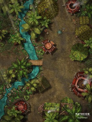 Tribal Village [battlemap] from Angela Maps - 3 versions! [animated] [art]