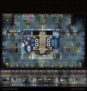 a day at the skyscraper – a multilevel battlemap over 7 unique floors [45x47] [nighttime with blurry background variants]