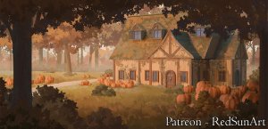 The Autumnal Tavern with Scene Art [84x79]