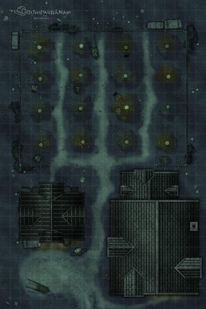 Free Apple Orchard Battlemap 20x30 Day/Night, Autumn, Basic, Horror Versions