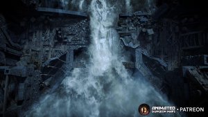 The Great Dam [37x21] — free animated battle map (intact & breached, day & night)