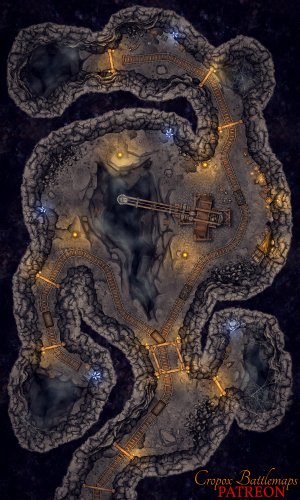 The Black Rift Mine 30x50 battle map
