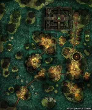 Ruins of Ghol | Lizardfolk Village over Sunken Temple [100 x 120]