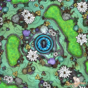 [40x40] Acid Pool Forest With Statue Day