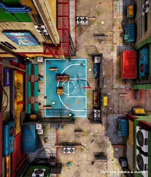 Cyberpunk Alley: Santo Domingo Court [24x28]