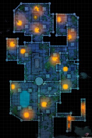 Jungle Dungeon Tomb Battle Map 26x39