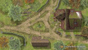 [OC] The Lucky Toss Inn – A crossroads tavern where the barkeep flips a coin to determine your dinner (and your room number). [35x20]