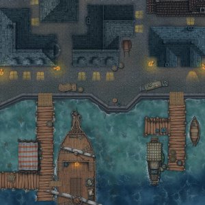 Free night harbor map for my Cake Day + Harbor Collection preview! [40x40] [2K] [Gridless] [OC]