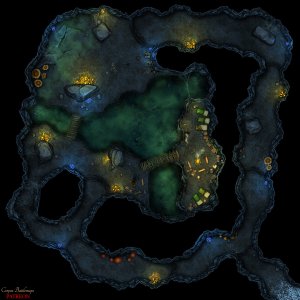 Bandit Hideout Cave [25x25] battle map - 3 variations