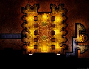 Clerical Catacombs | [Animated Battlemap] [52x40] [100px per Square] [Gridless] [3D Rendered] [OC] | Beneos Battlemaps