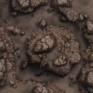 Desert Cliffs [30x30] - 5 variations: cliffs, water, trees, orc camp, temple entrance