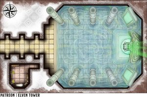 The Throne Room - Encounter Map --- I really like how some assets in top-view maps can show some 3D characteristics and they give the map a whole new look.