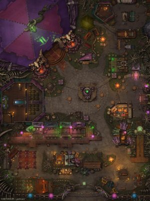The Carrion Carnival, Undead Circus Grounds Free 4k Map and VTT support [42x56]