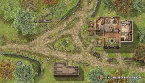 [OC] The Lucky Toss Inn – A crossroads tavern where the barkeep flips a coin to determine your dinner (and your room number). [35x20]