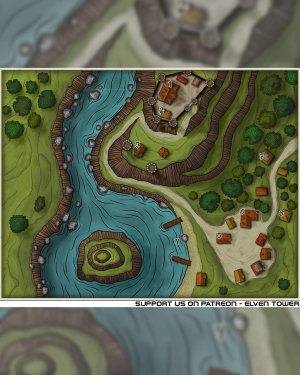 Map 191/909 - Greenround Town - A small town by the river.