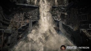 The Great Dam [37x21] — free animated battle map (intact & breached, day & night)