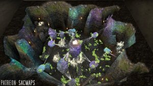 Oh, goodie. Webs. That's never a bad sign. (LAIR OF THE PHASE SPIDERS, 35x30 - free day & night maps, plus 1000+ more free!)