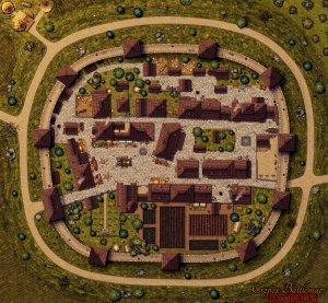 Fortified Medieval Town 78x72 battle map (winter & summer variants)