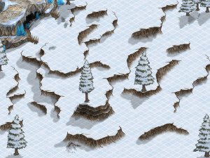 Cliffs and Yeti-Cave. Combo with pushing-mobs for fall-damage fun!