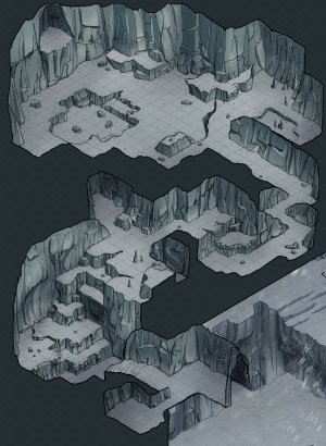 Ice Cliffs and Cave [52x40 ext] [30x41 int]
