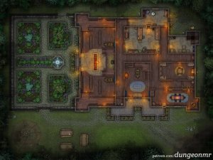 Aencar's Manor - Haunted Manor Battle Map (48x36)
