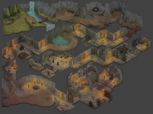 Isometric battlemap bundle for VTT