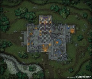 St. Basarab's Abbey — Cragmaw Castle Reimagined | Lost Mines of Barovia (70x60)