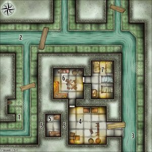 Map 338 Waterways Safehouse - Under the City small Dungeon