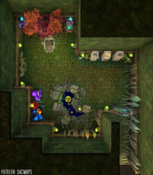Druid's Grave (14x16) - a site for your players to venerate in exchange for a blessing, or merely a grave-robbing opportunity? (Free light & dark maps, plus over 1,200 other free maps!)