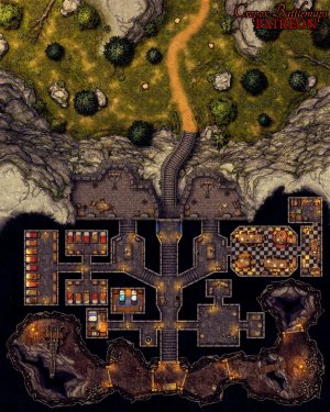 Mountain Mine Fort 40x50 battle map