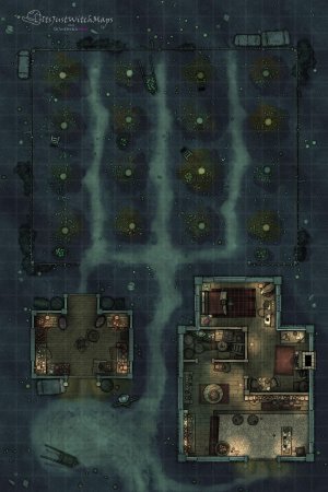 Free Apple Orchard Battlemap 20x30 Day/Night, Autumn, Basic, Horror Versions